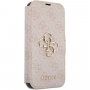 Guess 4G Metal Logo flipové pouzdro pro iPhone 13 Pro Max - růžové