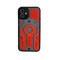 Nárazuvzdorný kryt se vzorem kamufláže pro iPhone 13 - červený