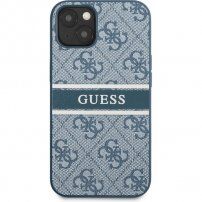 Guess 4G Printed Stripe kryt pro iPhone 13 - modrý