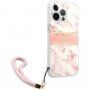 Guess Marble Stripe kryt pro iPhone 13 Pro Max - růžový