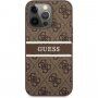 Guess 4G Printed Stripe kryt pro iPhone 13 Pro Max - hnědý