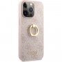 Guess 4G Ring kryt s držákem na prst pro iPhone 13 Pro Max - růžový