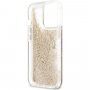 Guess Big 4G Liquid Glitter Gold kryt pro iPhone 13 Pro Max - zlatý