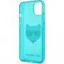 Karl Lagerfeld Choupette Head kryt pro iPhone 13 mini - tyrkysový