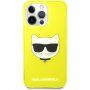 Karl Lagerfeld Choupette Head kryt pro iPhone 13 Pro - neonově žlutý