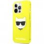 Karl Lagerfeld Choupette Head kryt pro iPhone 13 Pro Max - neonově žlutý
