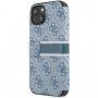 Guess 4G Printed Stripe flipové pouzdro pro iPhone 13 - modré