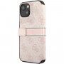 Guess 4G Printed Stripe flipové pouzdro pro iPhone 13 mini - růžové