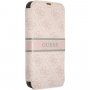Guess 4G Printed Stripe flipové pouzdro pro iPhone 13 Pro - růžové