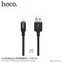 HOCO opletený nabíjecí kabel pro Apple iPhone / iPad / iPod - 1m - černý