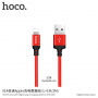 HOCO opletený nabíjecí kabel pro Apple iPhone / iPad / iPod - 1m - červeno-černý