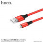 HOCO opletený nabíjecí kabel pro Apple iPhone / iPad / iPod - 1m - červeno-černý
