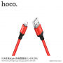 HOCO opletený nabíjecí kabel pro Apple iPhone / iPad / iPod - 1m - červeno-černý
