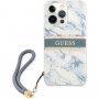 Guess Marble Stripe kryt pro iPhone 13 Pro Max - modrý