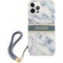 Guess Marble Stripe kryt pro iPhone 12 Pro Max - modrý