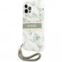 Guess Marble Stripe kryt pro iPhone 12 Pro Max - zelený
