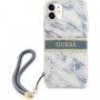 Guess Marble Stripe kryt pro iPhone 11 - modrý