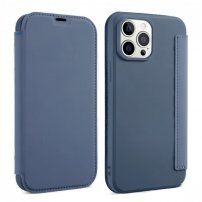 Peněženkové pouzdro ze silikonu a PU kůže pro iPhone 13 - modré
