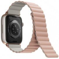 UNIQ Revix oboustranný řemínek pro Apple Watch 42mm / 41mm / 40mm / 38mm - růžovobéžový
