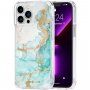 Case Mate Tough Print mramorový kryt pro iPhone 13 Pro Max - tyrkysový