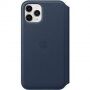 Originální Apple Folio kožené pouzdro pro iPhone 11 Pro Max - hlubinně modré