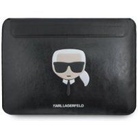 Karl Lagerfeld kožená obálka pro iPad Pro 12,9" / MacBook do 14" - černá