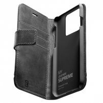Cellularline Supreme kožené pouzdro pro iPhone 13 - černé