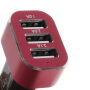 iFans výkonná nabíječka do auta (5.1A) se třemi USB porty pro Apple iPhone / iPad / iPod - černo-červená