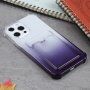 Dvoubarevný transparentní kryt s kapsou na kartu pro iPhone 13 Pro Max - tmavě fialový
