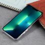 Dvoubarevný transparentní kryt s kapsou na kartu pro iPhone 13 Pro Max - tmavě fialový