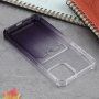 Dvoubarevný transparentní kryt s kapsou na kartu pro iPhone 13 Pro Max - tmavě fialový