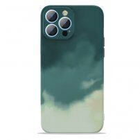 Ochranný kryt se vzorem vodových barev pro iPhone 13 Pro Max - zelený