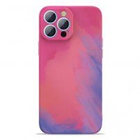 Ochranný kryt se vzorem vodových barev pro iPhone 13 Pro Max - fialový