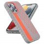 Mutural kryt svítící ve tmě s textilním povrchem pro iPhone 13 Pro Max - oranžový