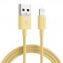 JOYROOM opletený datový a nabíjecí kabel USB-A / Lightning pro iPhone / iPad / iPod / AirPods - 1 m - žlutý
