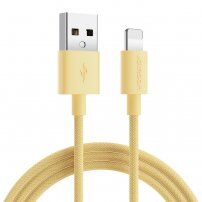 Joyroom opletený datový a nabíjecí kabel USB-A / Lightning pro iPhone / iPad / iPod / AirPods - 2 m - žlutý