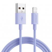 Joyroom opletený datový a nabíjecí kabel USB-A / Lightning pro iPhone / iPad / iPod / AirPods - 2 m - fialový