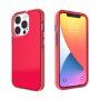 Ochranný transparentní kryt se vzorem křížků pro iPhone 13 Pro Max - červený