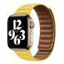 Řemínek kožený tah pro Apple Watch 42mm / 41mm / 40mm / 38mm - žlutý