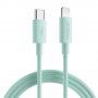 JOYROOM opletený datový a nabíjecí kabel PD 20W USB-C / Lightning pro iPhone / iPad / iPod / AirPods - 1 m - zelený
