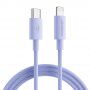 JOYROOM opletený datový a nabíjecí kabel PD 20W USB-C / Lightning pro iPhone / iPad / iPod / AirPods - 2 m - fialový