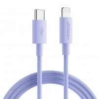 JOYROOM opletený datový a nabíjecí kabel PD 20W USB-C / Lightning pro iPhone / iPad / iPod / AirPods - 2 m - fialový