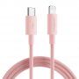 JOYROOM opletený datový a nabíjecí kabel PD 20W USB-C / Lightning pro iPhone / iPad / iPod / AirPods - 2 m - růžový