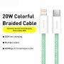 Baseus Dynamic opletený nabíjecí a datový kabel - USB-C na Lightning - 1 m - zelený