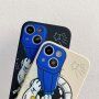 Kryt z měkkého plastu astronaut s dalekohledem pro iPhone 13 Pro Max - tmavě modrý