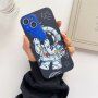 Kryt z měkkého plastu astronaut s dalekohledem pro iPhone 12 Pro Max - tmavě modrý