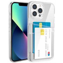 Transparentní kryt s kapsou na karty pro iPhone 12 Pro - čirý