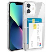 Transparentní kryt s kapsou na karty pro iPhone 12 - čirý