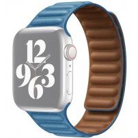 Řemínek kožený tah pro Apple Watch 42mm / 41mm / 40mm / 38mm - nebesky modrý