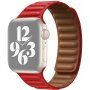 Řemínek kožený tah pro Apple Watch 42mm / 41mm / 40mm / 38mm - červený